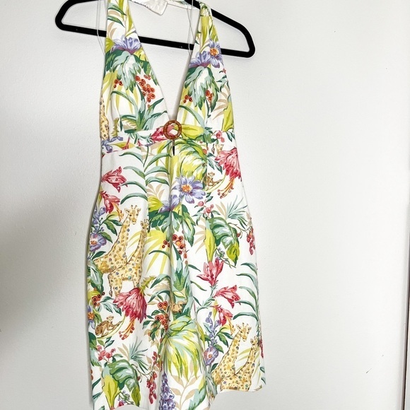 VTG Y2K Muse Floral Linen Garden Party Halter Dress Size 6 Women’s - Picture 2 of 6
